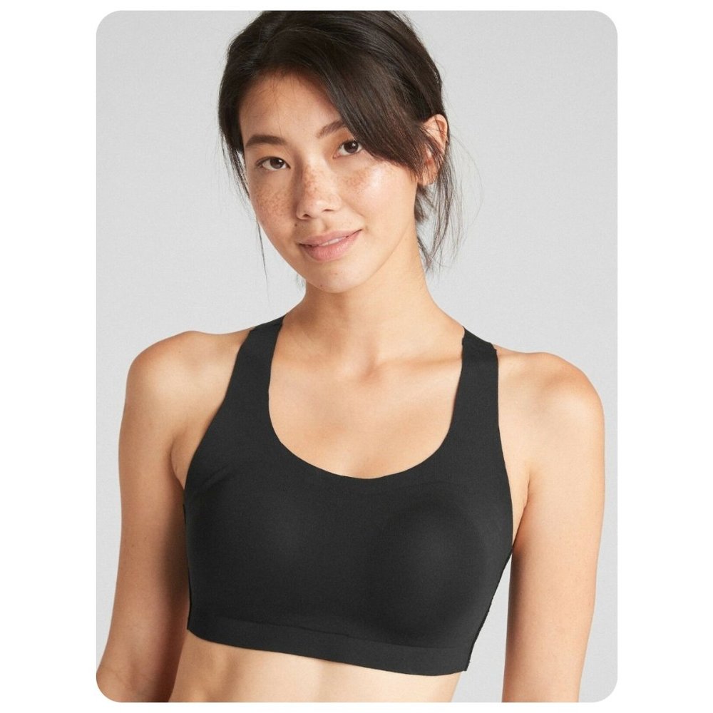 Gap Gapfit Black Sculpt Bonded High Impact Crossback Sports Bra sz 34B